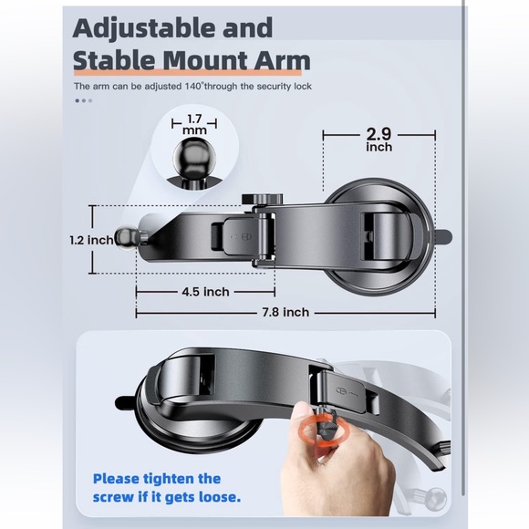 Dashboard Tablet Holder for Car 🚙 Suction Cup Car 🚗 Mount w Large Clamp - Picture 5 of 7